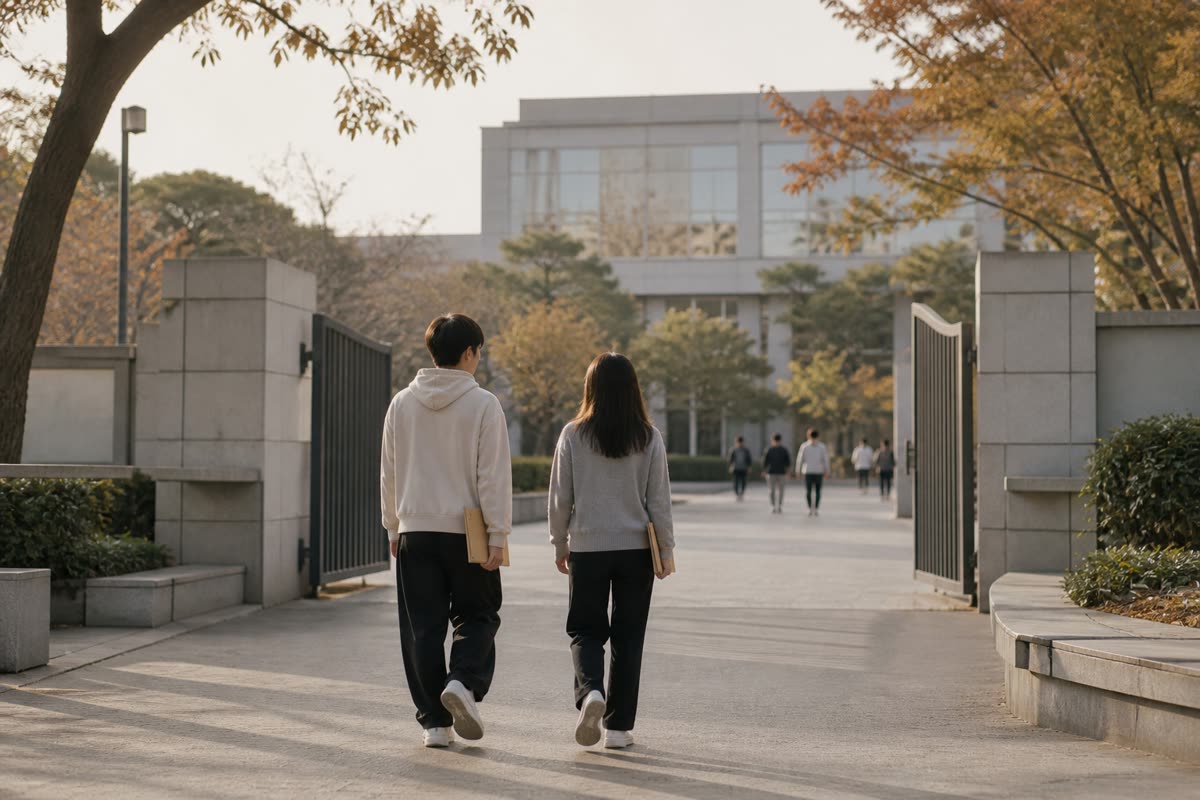 毕业典礼上的学生 · Graduates at a ceremony