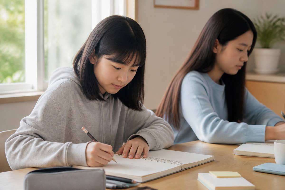 课堂上做笔记的学生 · A student taking notes in class